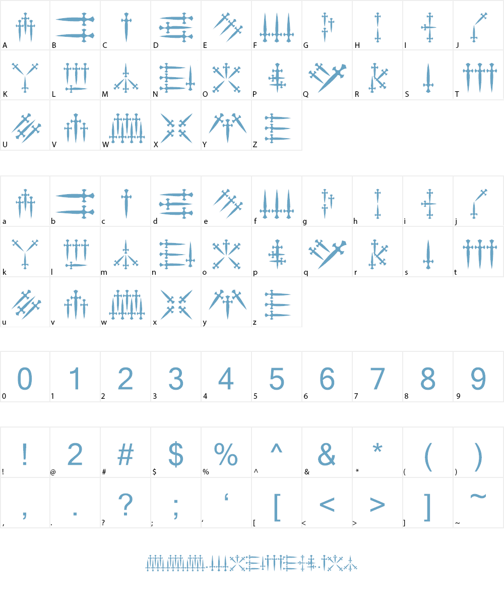 101! Dagger 'Bet Font Character